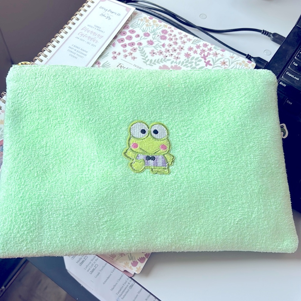 Stoney Clover Lane x Sanrio Keroppi terry pouch